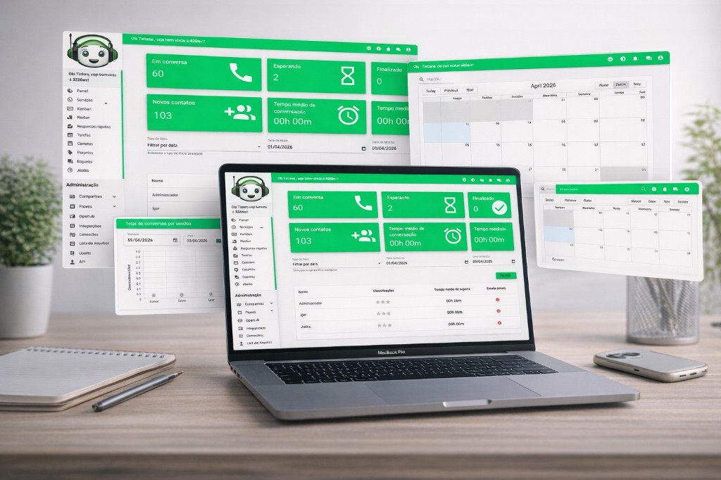 Telas flutuantes do software de gestão Nevi 42
